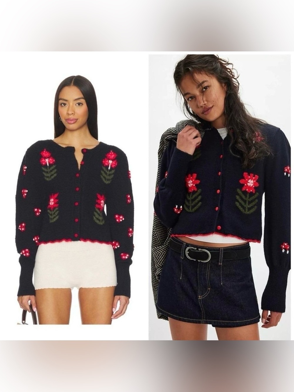 NWOT Free People Nonna Sweater, in the "Midnight Bloom Combo" size S.
